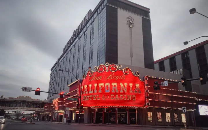 California Hotel & Casino with its red neon sign
