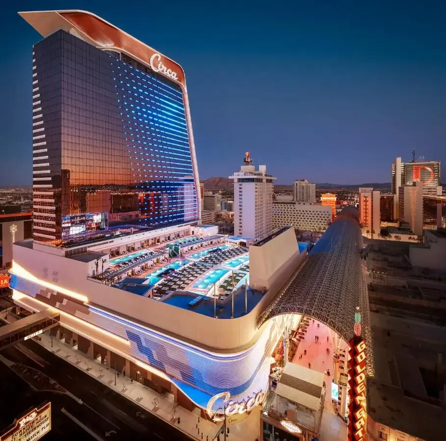 a large building with a swimming pool on top of it at Circa Resort & Casino - Adults Only in Las Vegas