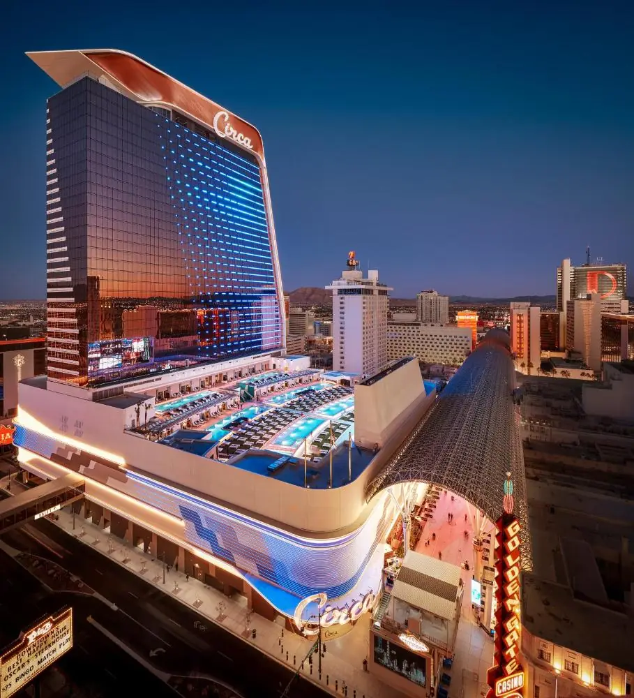 a large building with a swimming pool on top of it at Circa Resort & Casino - Adults Only in Las Vegas