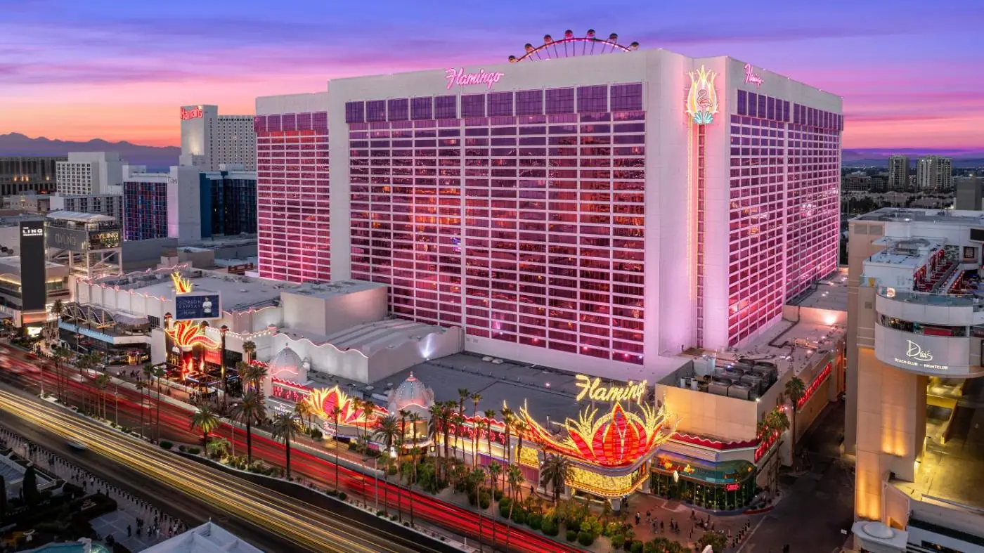 a rendering of a large hotel building with a casino at Flamingo Las Vegas Hotel & Casino in Las Vegas