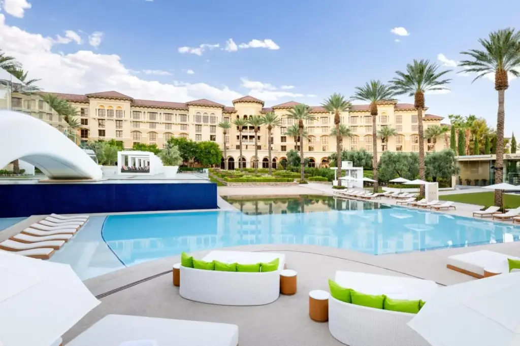 a view of the resort from the pool at Green Valley Ranch Resort Spa Casino in Las Vegas