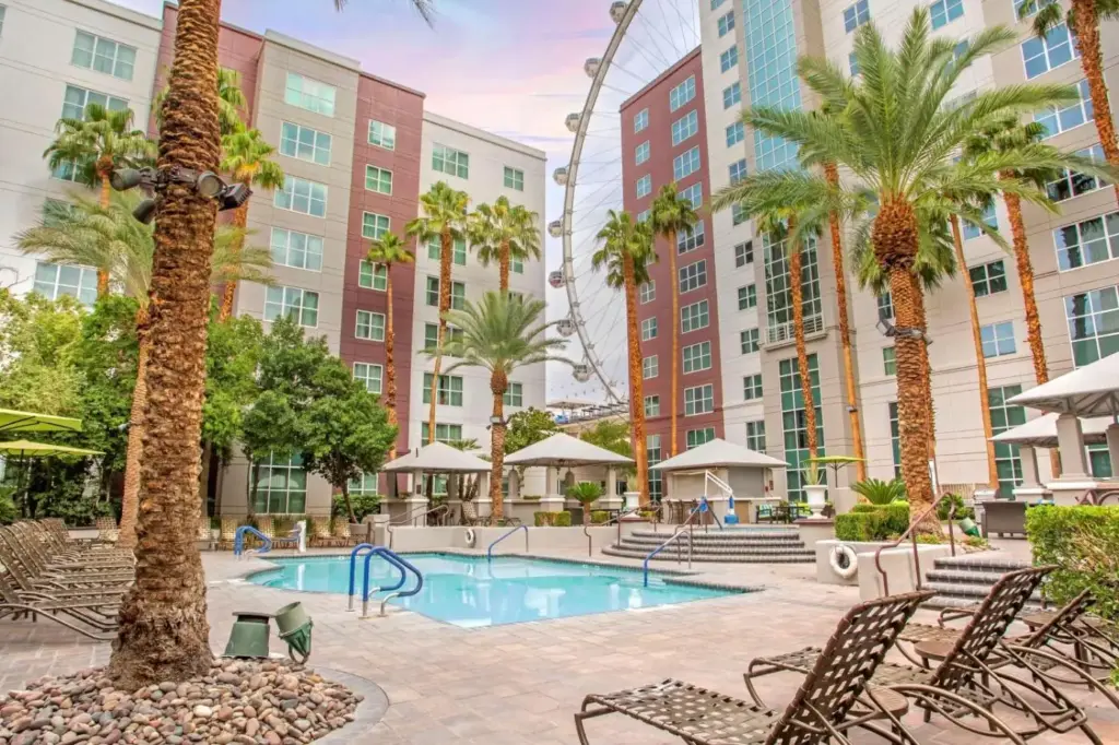 Pool and gardens at Hilton Grand Vacations Flamingo