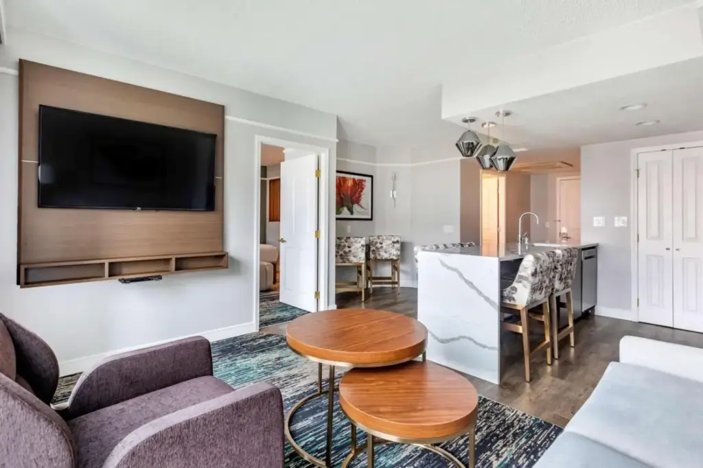 Living area in a selected Hilton Grand Vacations Flamingo suite