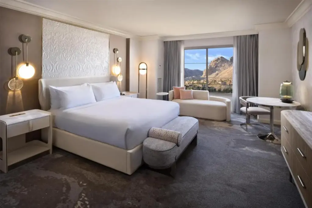 Example king guest room at Hilton Lake Las Vegas