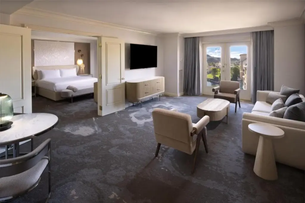 Example Hilton Lake Las Vegas suite with separate living and sleeping areas