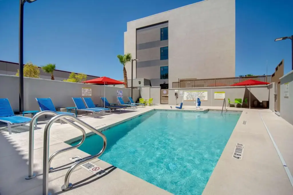 Outdoor pool at Home2 Suites Las Vegas North