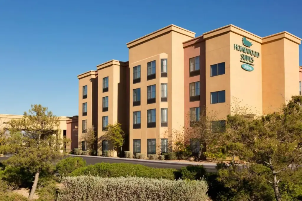 an image of the front of the hampton inn suites anaheim at Homewood Suites by Hilton Las Vegas Airport in Las Vegas