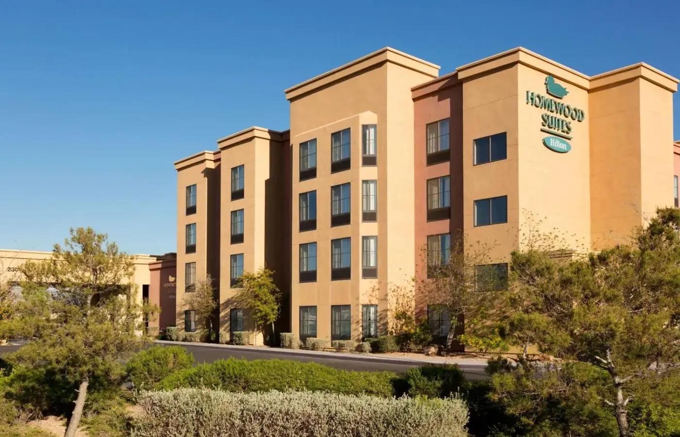 an image of the front of the hampton inn suites anaheim at Homewood Suites by Hilton Las Vegas Airport in Las Vegas
