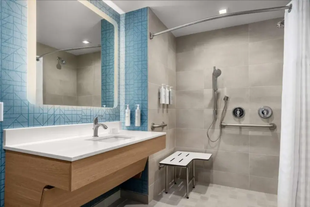 Example bathroom at Homewood Suites North Speedway