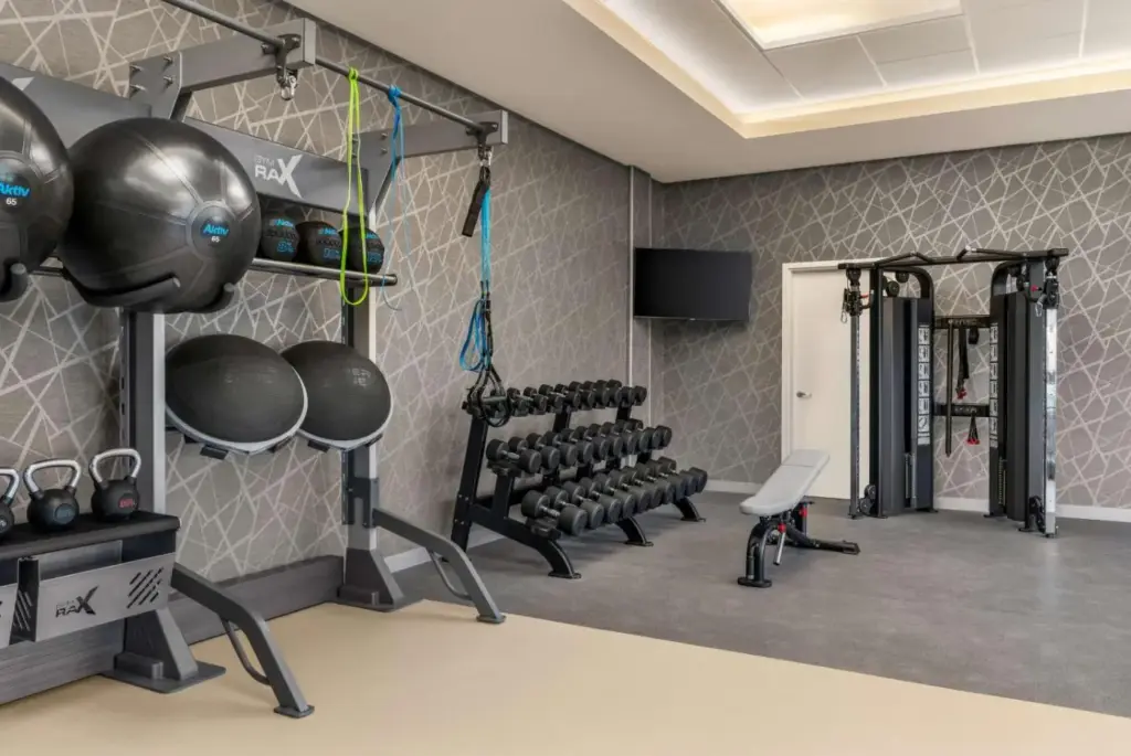Fitness room at Homewood Suites North Speedway