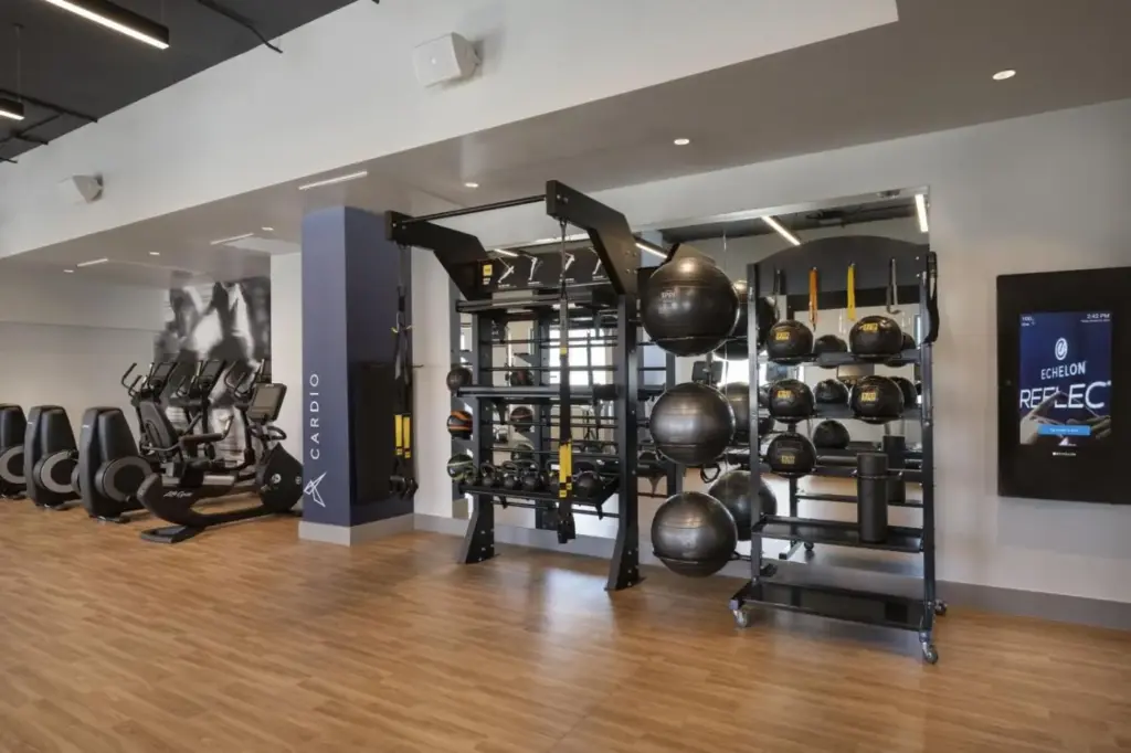 a gym with a bunch of equipment in a room at Las Vegas Marriott in Las Vegas