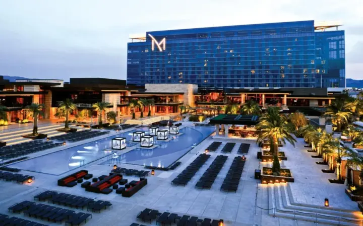 a hotel with a pool in front of a building at M Resort Spa & Casino in Las Vegas