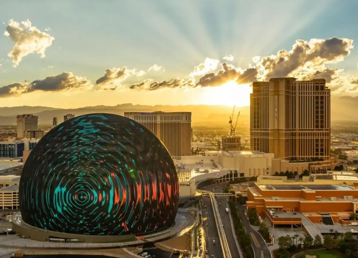 a view of a city with a large building at The Palazzo at The Venetian® in Las Vegas