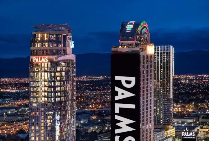 a view of a las vegas city at night at Palms Casino Resort in Las Vegas