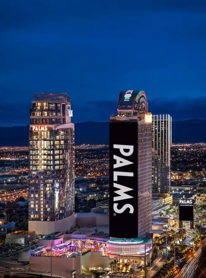 a view of a las vegas city at night at Palms Casino Resort in Las Vegas