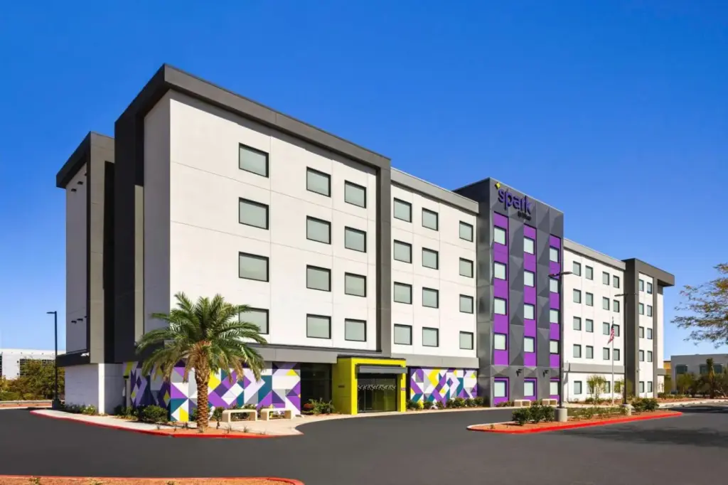 a rendering of a hotel with a building at Spark By Hilton Las Vegas Airport in Las Vegas