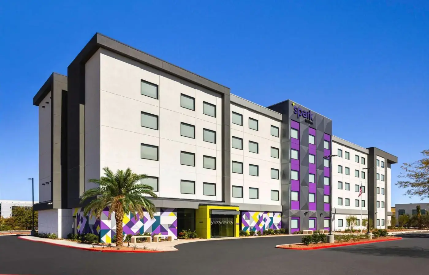 a rendering of a hotel with a building at Spark By Hilton Las Vegas Airport in Las Vegas