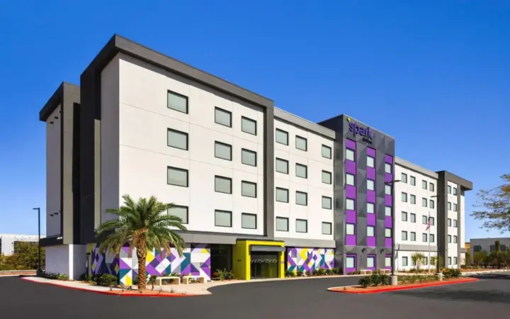 a rendering of a hotel with a building at Spark By Hilton Las Vegas Airport in Las Vegas