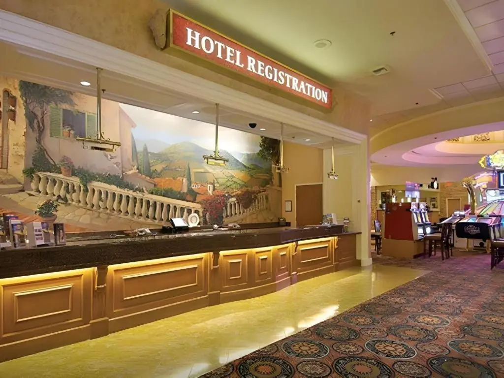 Suncoast hotel registration desk and lobby