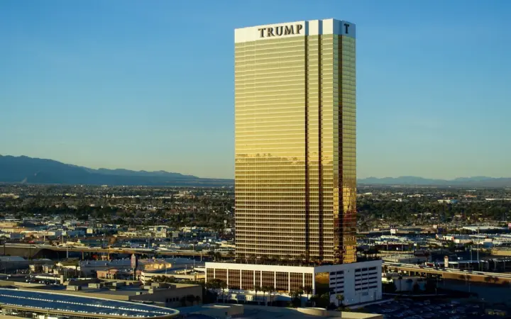 Gold-glass tower of Trump International Hotel Las Vegas