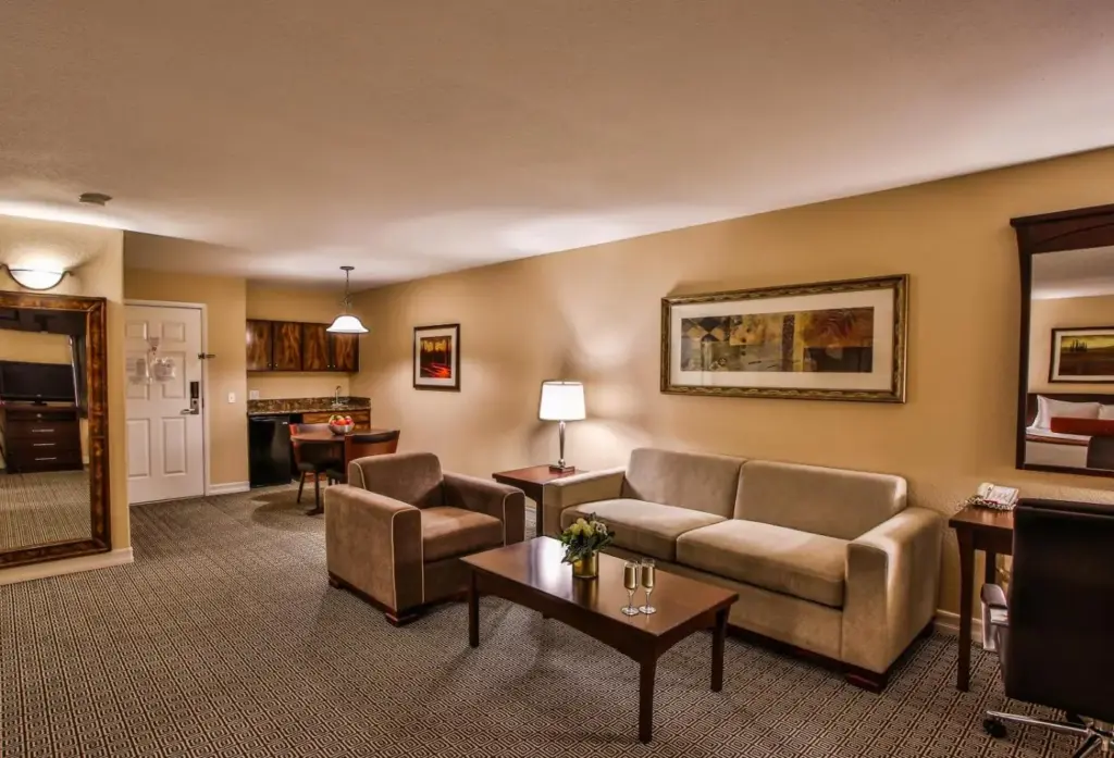 Living and dining area in a selected Tuscany suite