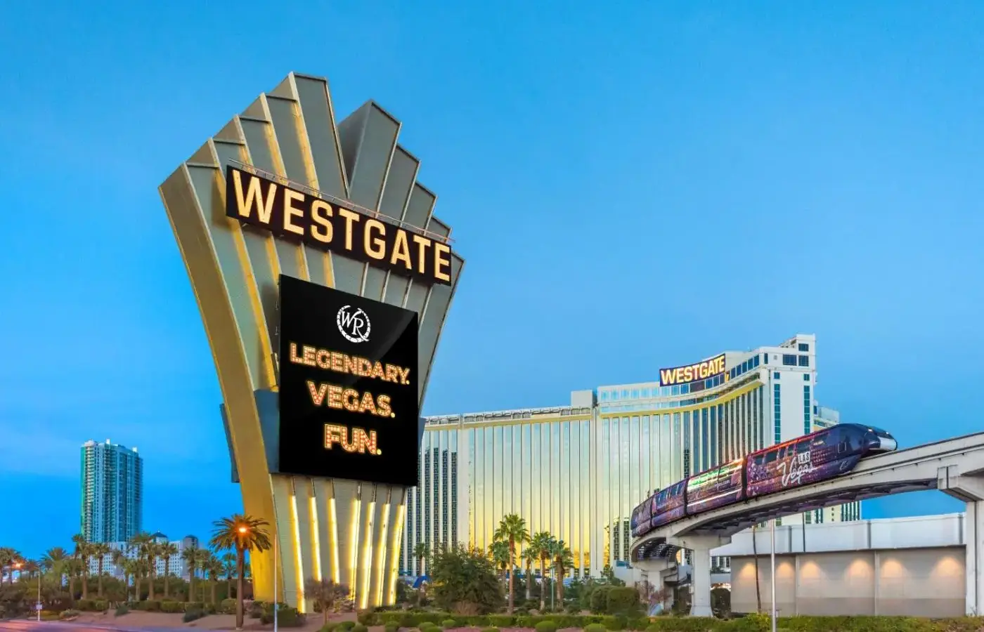 a sign for the westgate las vegas hotel at Westgate Las Vegas Resort and Casino in Las Vegas