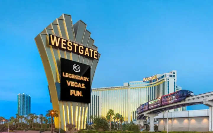 a sign for the westgate las vegas hotel at Westgate Las Vegas Resort and Casino in Las Vegas