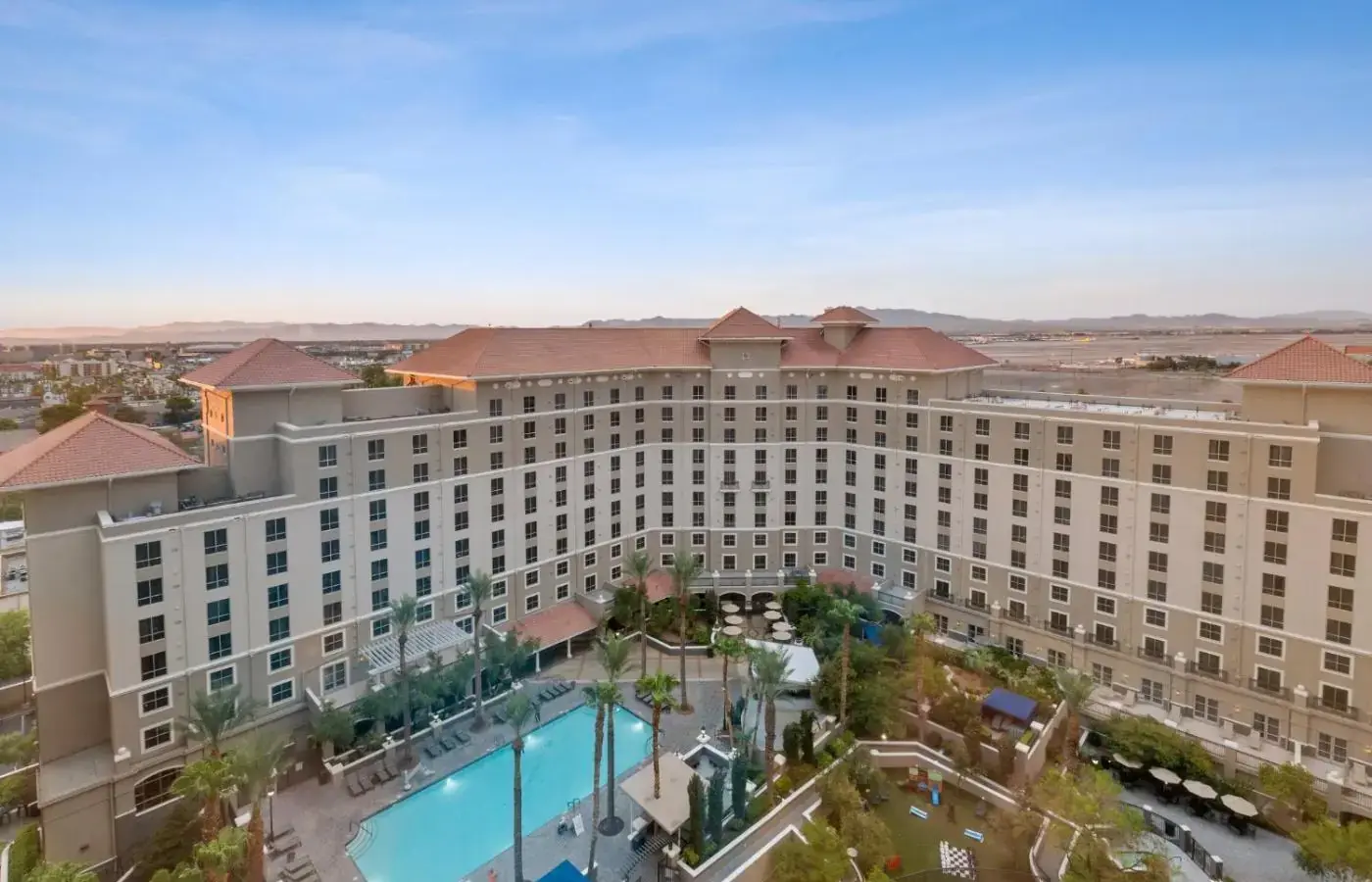 Club Wyndham Grand Desert buildings and outdoor pools